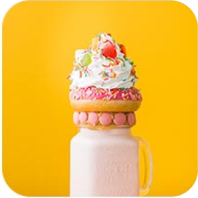 Donut with icecream on top