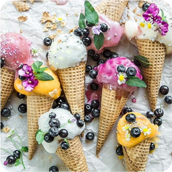 Set of cone icecream